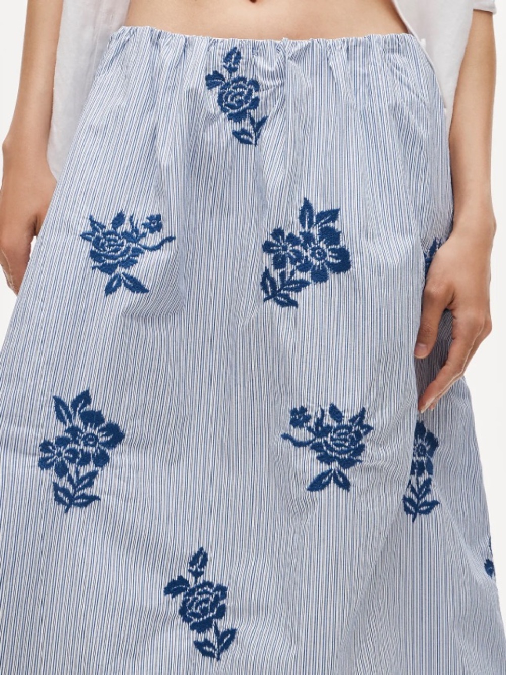 J crew Beckett midi skirt in embroidered floral stripe - Picture 4 of 6